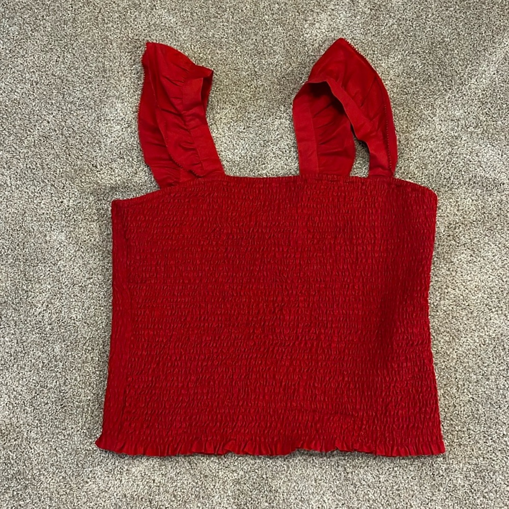 Old Navy Fitted Ruffle Crop Top